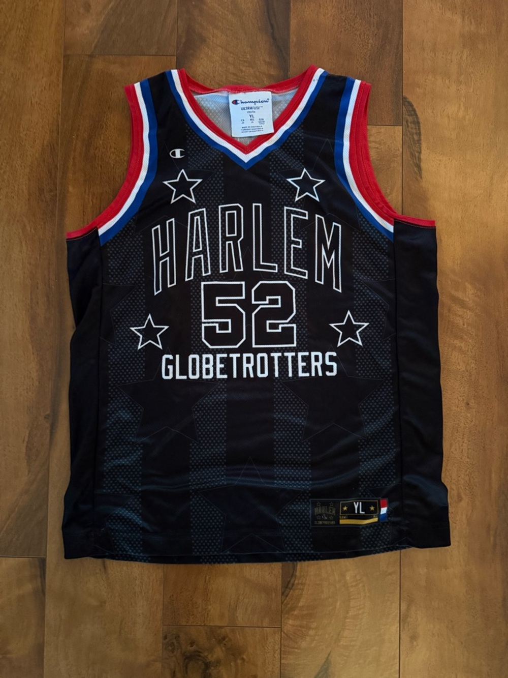 Harlem Globetrotters #52 Big Easy Jersey, youth large